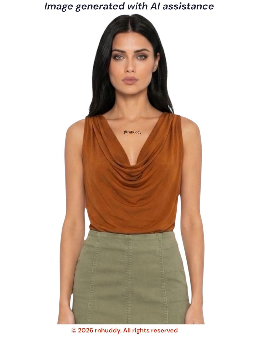 Free People L My Way draped brown top